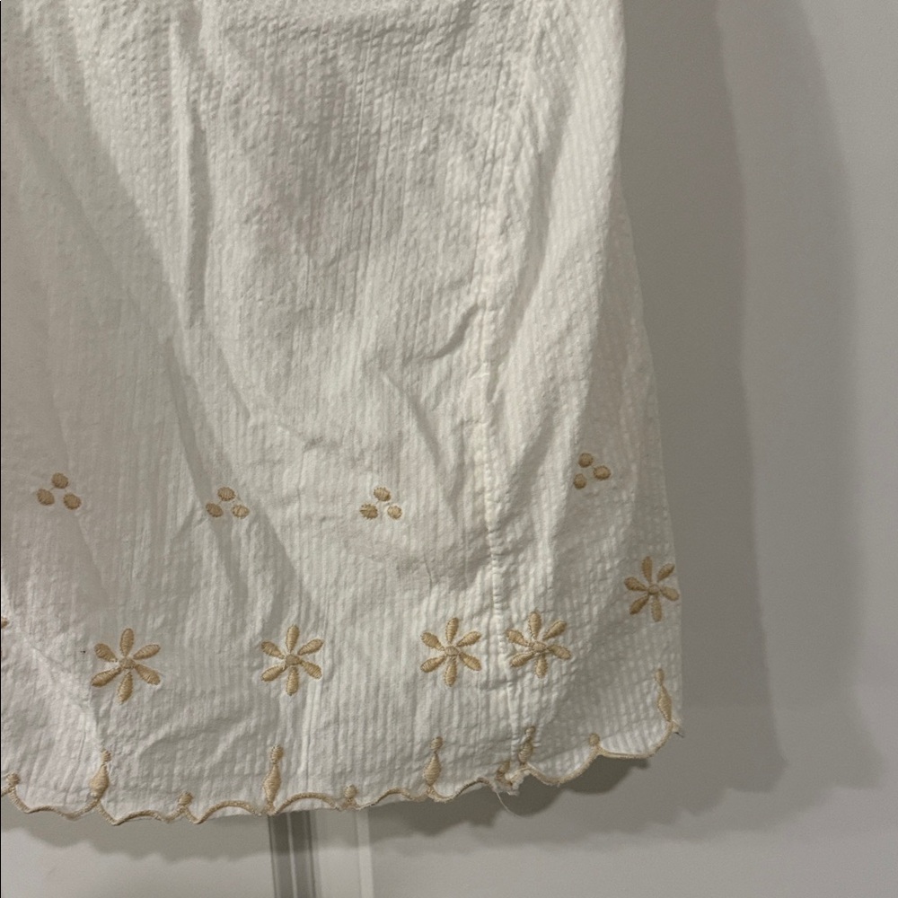 Lightly worn Free People Elegant White Embroidered Tie Back Tank size M - Picture 7 of 15